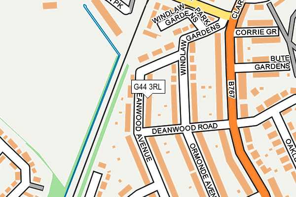 G44 3RL map - OS OpenMap – Local (Ordnance Survey)