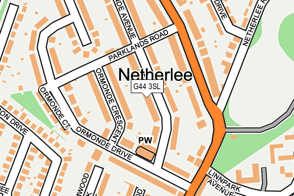 G44 3SL map - OS OpenMap – Local (Ordnance Survey)