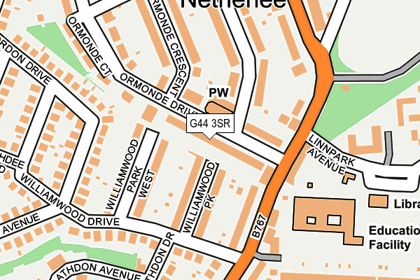 G44 3SR map - OS OpenMap – Local (Ordnance Survey)