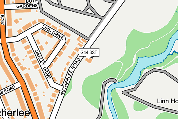 G44 3ST map - OS OpenMap – Local (Ordnance Survey)