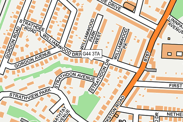 G44 3TA map - OS OpenMap – Local (Ordnance Survey)