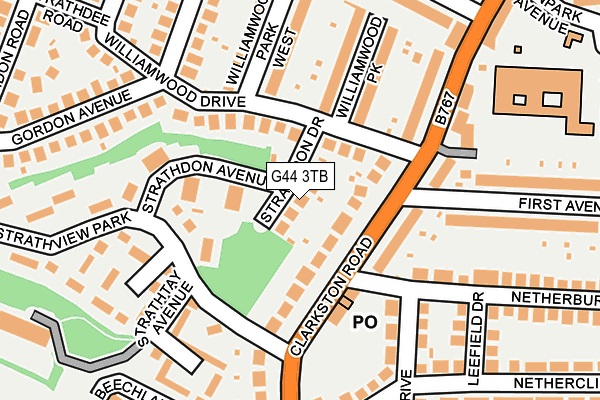 G44 3TB map - OS OpenMap – Local (Ordnance Survey)