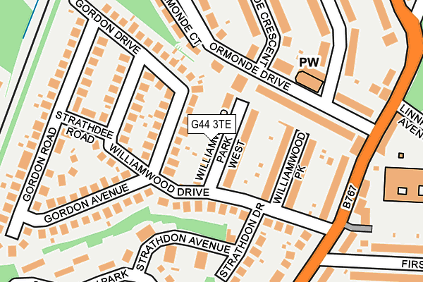 G44 3TE map - OS OpenMap – Local (Ordnance Survey)