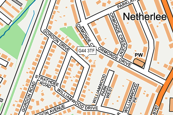 G44 3TF map - OS OpenMap – Local (Ordnance Survey)