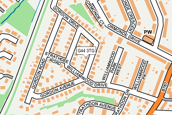 G44 3TG map - OS OpenMap – Local (Ordnance Survey)