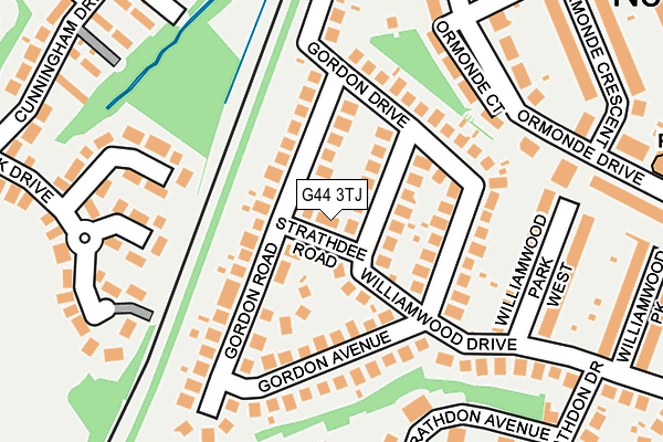 G44 3TJ map - OS OpenMap – Local (Ordnance Survey)