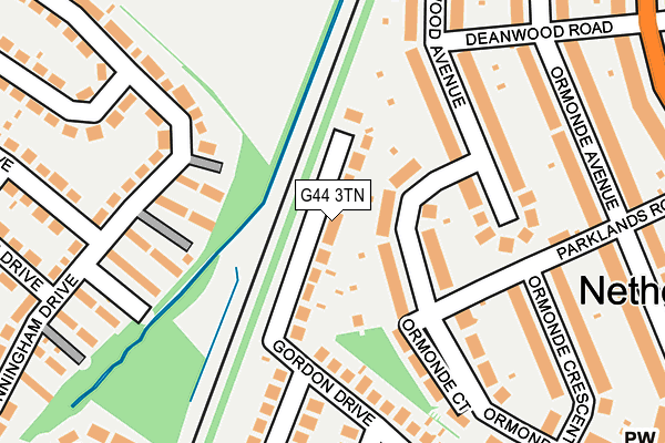 G44 3TN map - OS OpenMap – Local (Ordnance Survey)