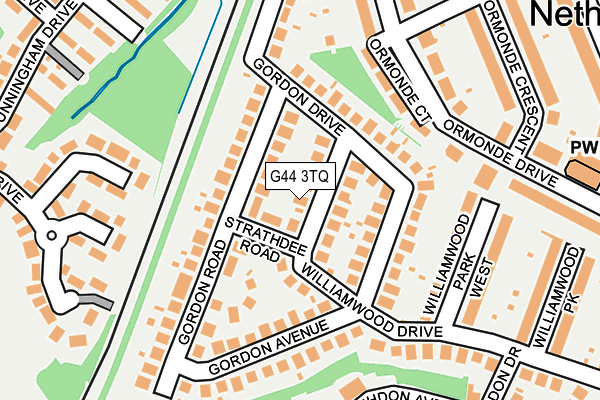 G44 3TQ map - OS OpenMap – Local (Ordnance Survey)