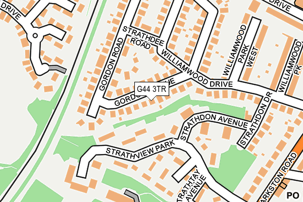 G44 3TR map - OS OpenMap – Local (Ordnance Survey)