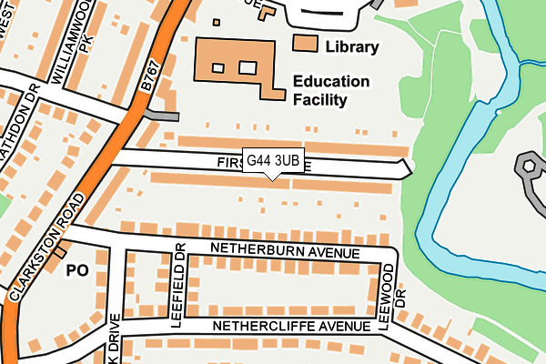 G44 3UB map - OS OpenMap – Local (Ordnance Survey)