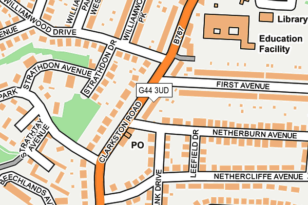 G44 3UD map - OS OpenMap – Local (Ordnance Survey)