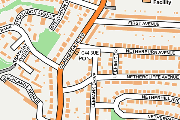 G44 3UE map - OS OpenMap – Local (Ordnance Survey)