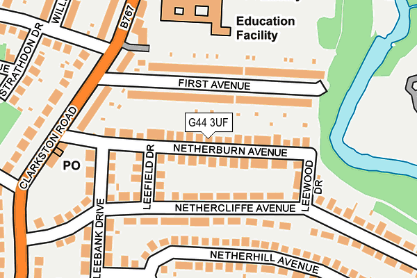 G44 3UF map - OS OpenMap – Local (Ordnance Survey)