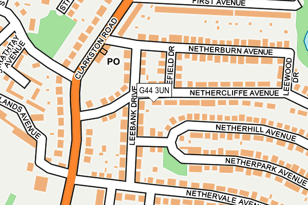 G44 3UN map - OS OpenMap – Local (Ordnance Survey)