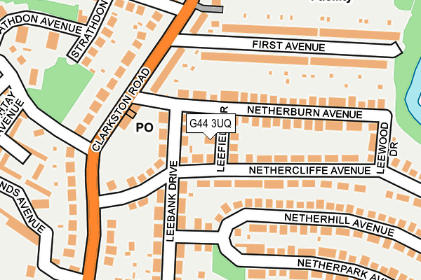 G44 3UQ map - OS OpenMap – Local (Ordnance Survey)