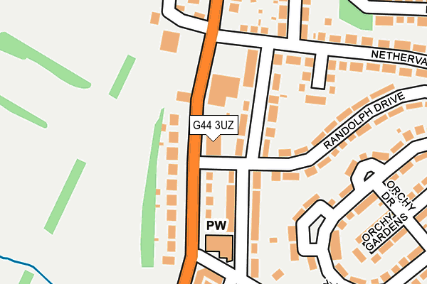 G44 3UZ map - OS OpenMap – Local (Ordnance Survey)