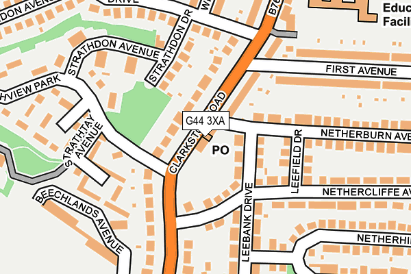 G44 3XA map - OS OpenMap – Local (Ordnance Survey)