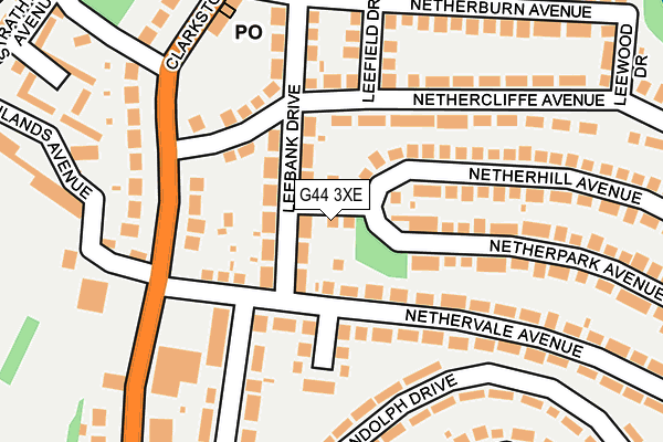 G44 3XE map - OS OpenMap – Local (Ordnance Survey)