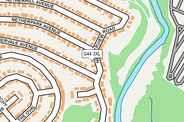 G44 3XL map - OS OpenMap – Local (Ordnance Survey)