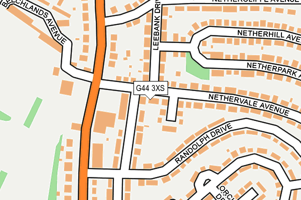 G44 3XS map - OS OpenMap – Local (Ordnance Survey)