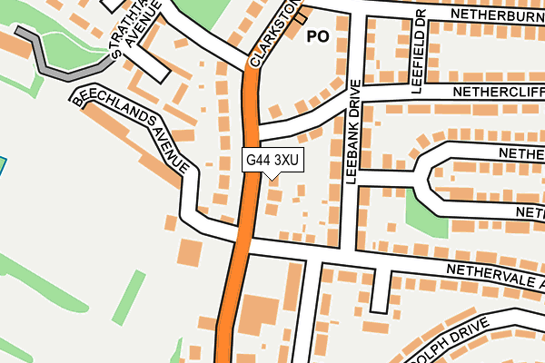 G44 3XU map - OS OpenMap – Local (Ordnance Survey)