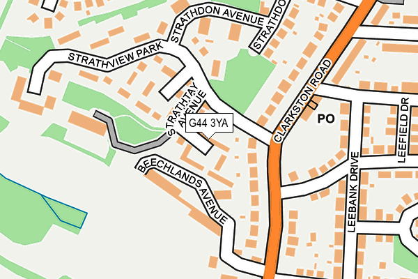 G44 3YA map - OS OpenMap – Local (Ordnance Survey)