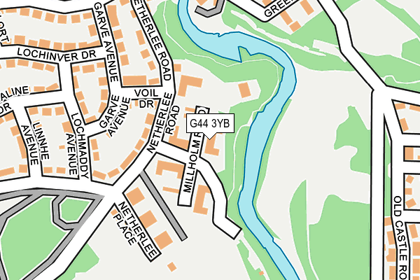 G44 3YB map - OS OpenMap – Local (Ordnance Survey)