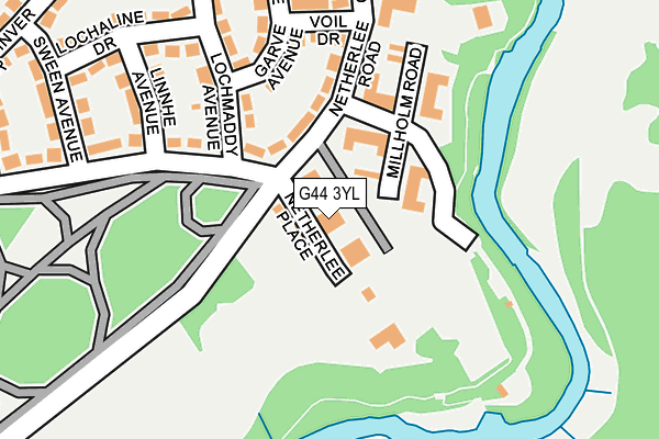 G44 3YL map - OS OpenMap – Local (Ordnance Survey)