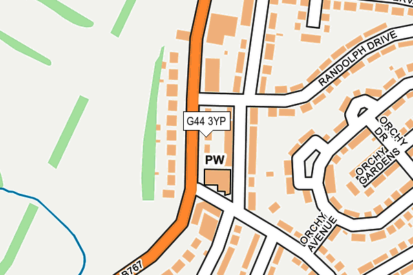 G44 3YP map - OS OpenMap – Local (Ordnance Survey)
