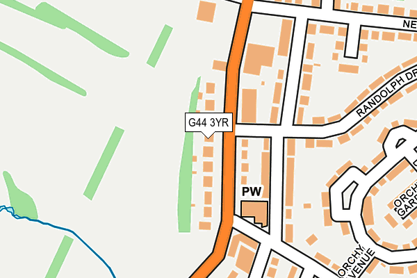 G44 3YR map - OS OpenMap – Local (Ordnance Survey)