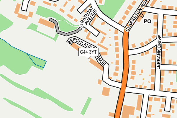 G44 3YT map - OS OpenMap – Local (Ordnance Survey)