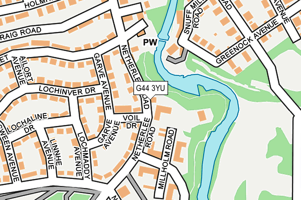 G44 3YU map - OS OpenMap – Local (Ordnance Survey)