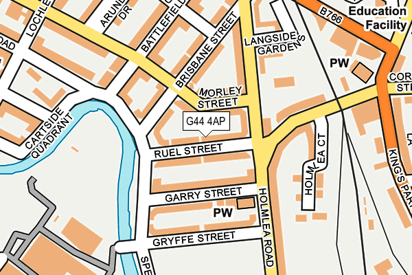 G44 4AP map - OS OpenMap – Local (Ordnance Survey)