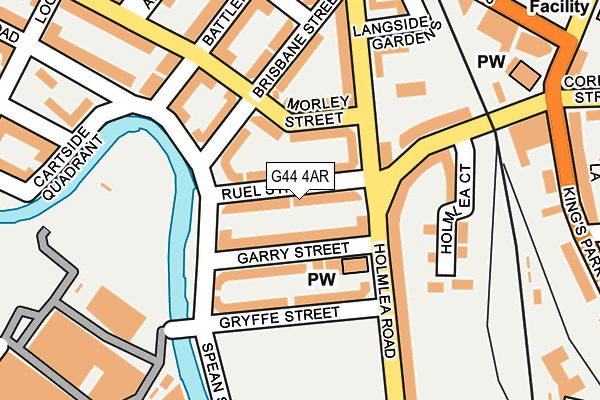 G44 4AR map - OS OpenMap – Local (Ordnance Survey)