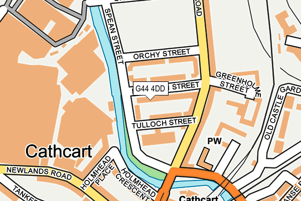 G44 4DD map - OS OpenMap – Local (Ordnance Survey)