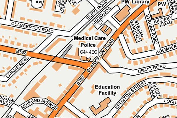G44 4EG map - OS OpenMap – Local (Ordnance Survey)