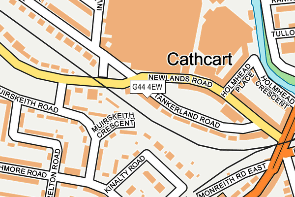 G44 4EW map - OS OpenMap – Local (Ordnance Survey)