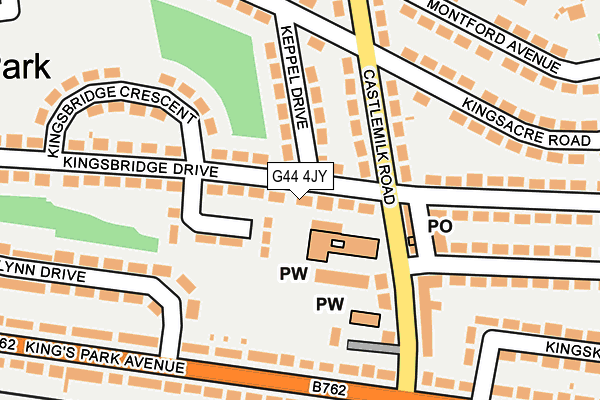 G44 4JY map - OS OpenMap – Local (Ordnance Survey)