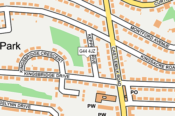 G44 4JZ map - OS OpenMap – Local (Ordnance Survey)