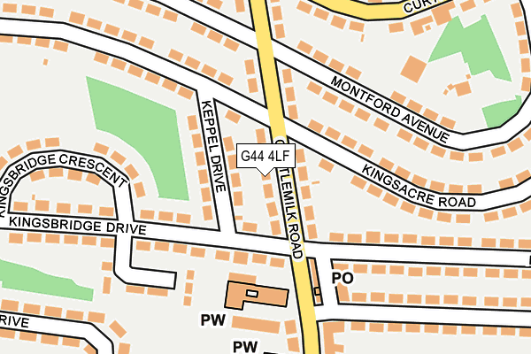 G44 4LF map - OS OpenMap – Local (Ordnance Survey)