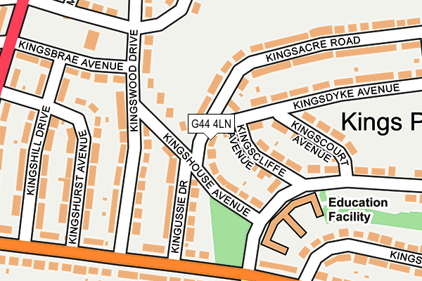 G44 4LN map - OS OpenMap – Local (Ordnance Survey)