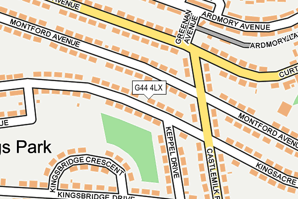 G44 4LX map - OS OpenMap – Local (Ordnance Survey)