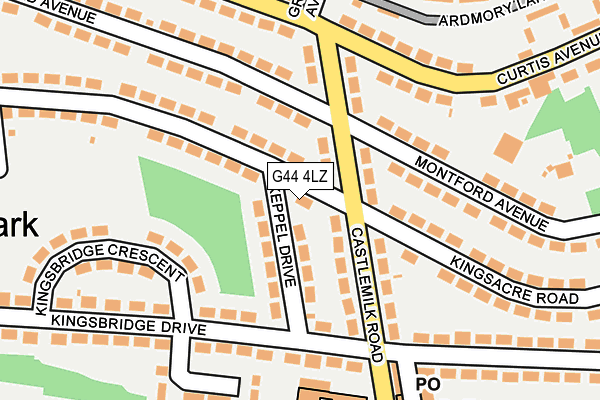 G44 4LZ map - OS OpenMap – Local (Ordnance Survey)