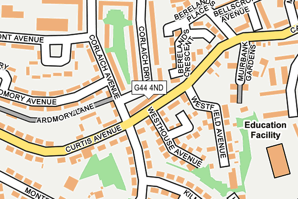 G44 4ND map - OS OpenMap – Local (Ordnance Survey)