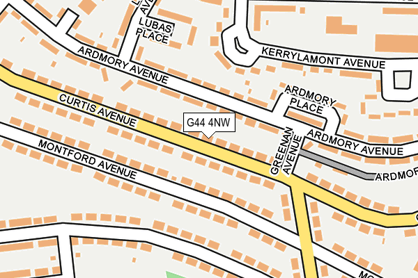 G44 4NW map - OS OpenMap – Local (Ordnance Survey)