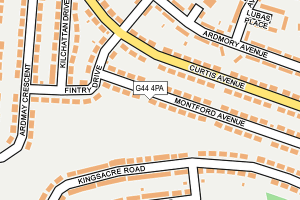 G44 4PA map - OS OpenMap – Local (Ordnance Survey)