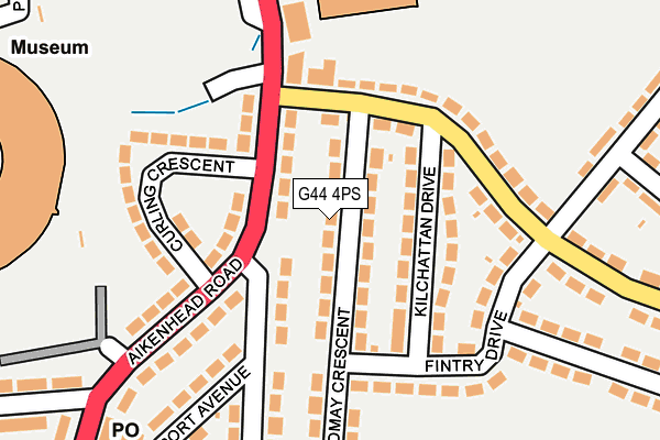 G44 4PS map - OS OpenMap – Local (Ordnance Survey)