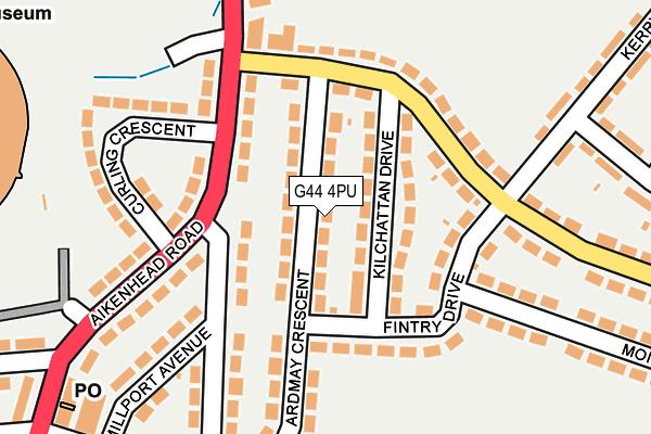 G44 4PU map - OS OpenMap – Local (Ordnance Survey)