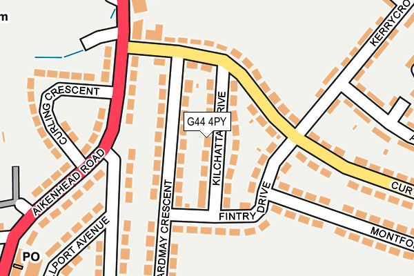 G44 4PY map - OS OpenMap – Local (Ordnance Survey)