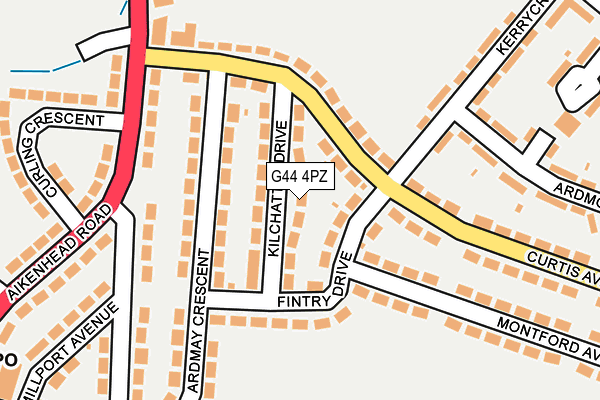 G44 4PZ map - OS OpenMap – Local (Ordnance Survey)